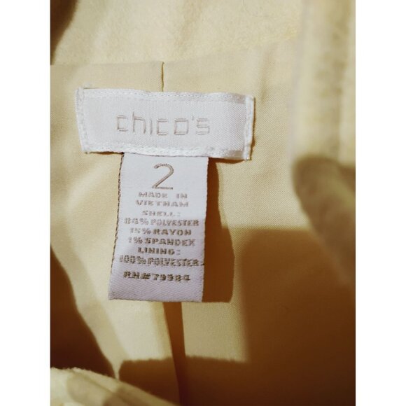 Chico's 2 (lg.) buttery yellow cape jacket polyester rayon lined, dressy, office - Picture 4 of 9